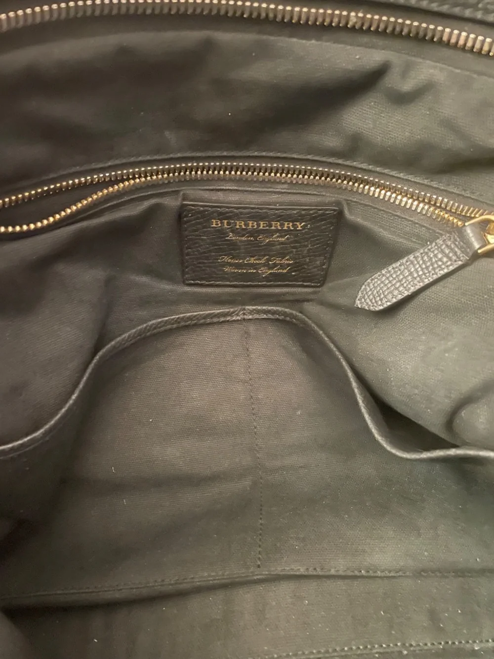 Authentic Burberry Lambskin Leather Briefcase Laptop Black w/ Tan Check